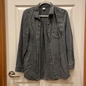 Grey denim button up shirt